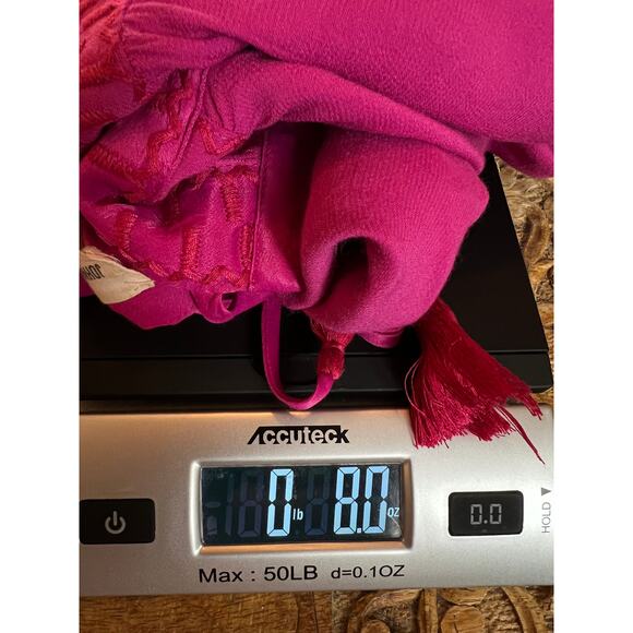 Johnny Was Calme Boho Double Tassel Top Embroidery Blouse L Raspberry Color - Picture 13 of 13